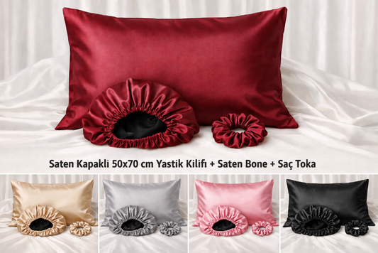 ❤️ULTRA PREMİUM 5'Lİ SET İpek Dokulu Saten Cilt ve Saç Onarıcı YASTIK KILIFI Güzellik Seti❤️