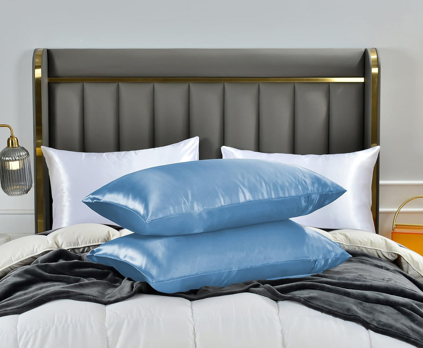 ❤️İpek dokulu saten yastık kılıfı 2 adet  saten toka saç ve cilt onarıcı  50 x 70 cm 8 RENK❤️
